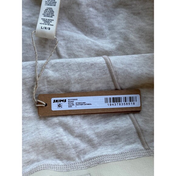 Skims Boyfriend Boxer Heather Oatmeal Size Large - Picture 10 of 10